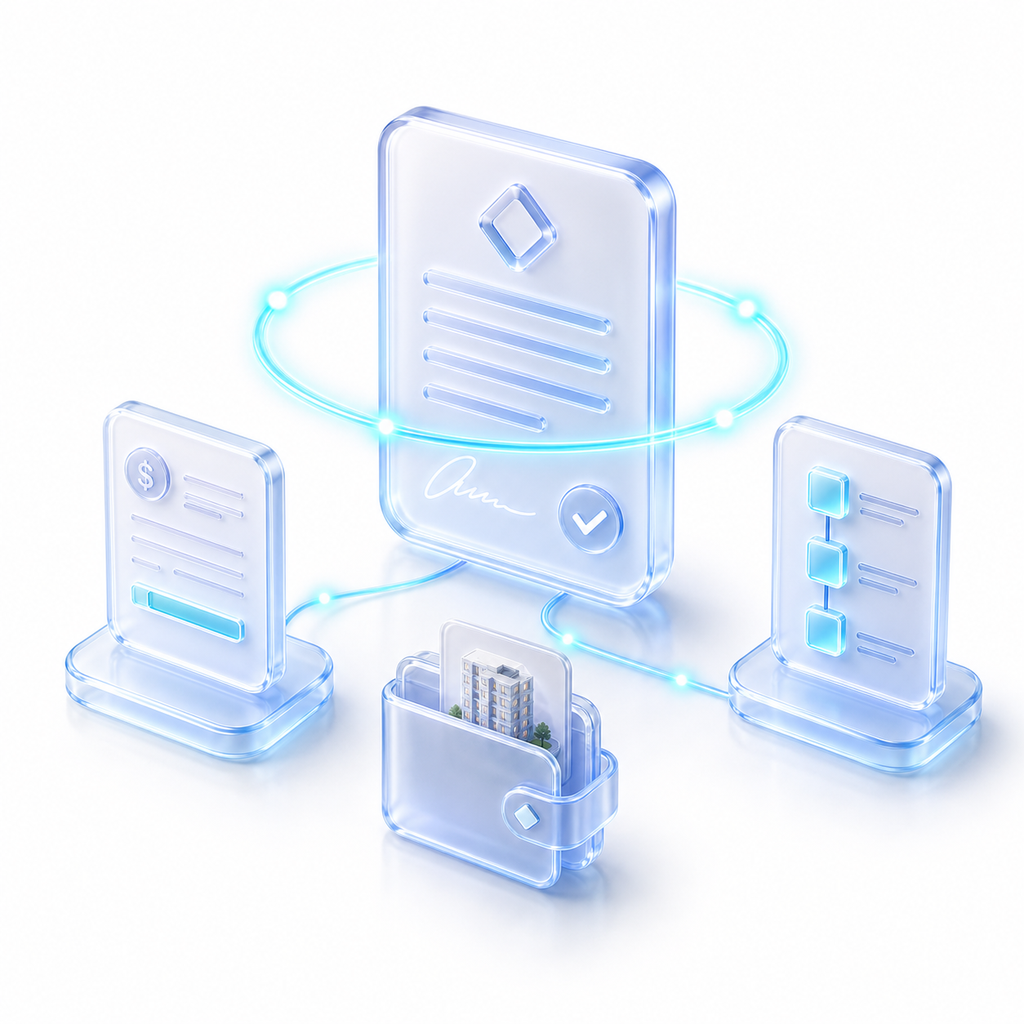 smart contract glass em operação contínua — ciclo de cobrança, reajuste e retomada com pulsos de luz